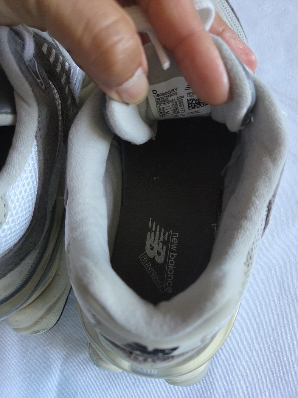 New Balance Grey and Cream 9060 Sneakers - Picture 6 of 6